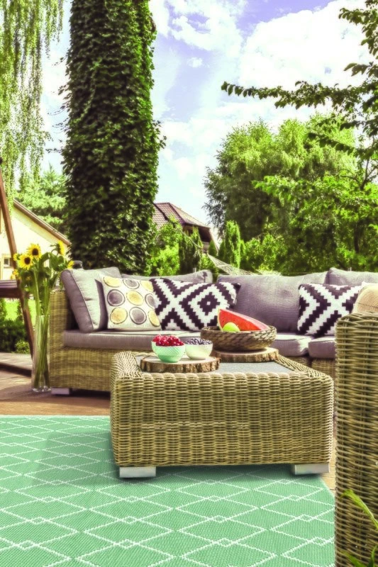 Buitenkleed MESH Green / White - 180 X 120 Cm - Afbeelding 3