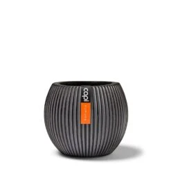 Capi Europe Vaas Bol Groove 18x15 Zwart