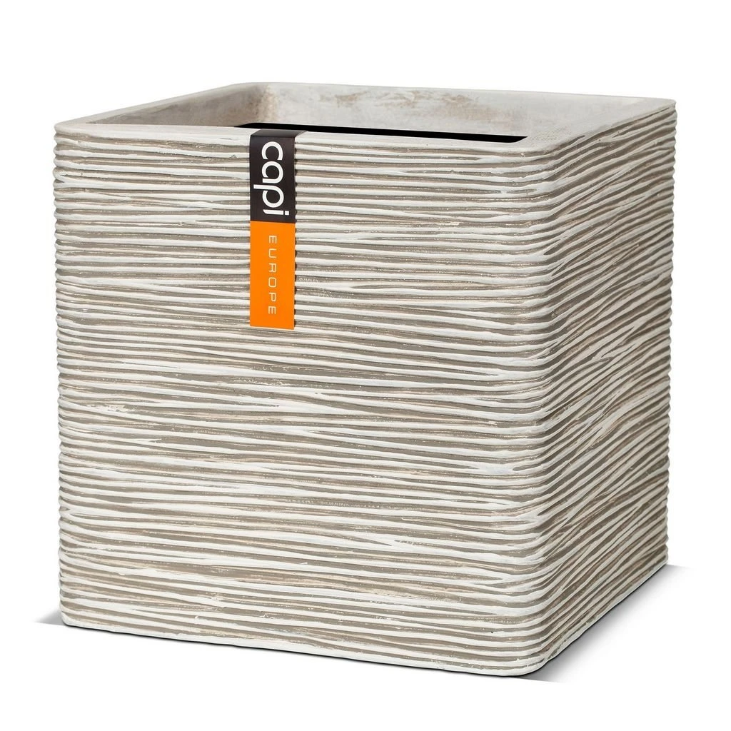 Capi Nature Rib Pot Vierkant Ivoor - 31x31x31cm