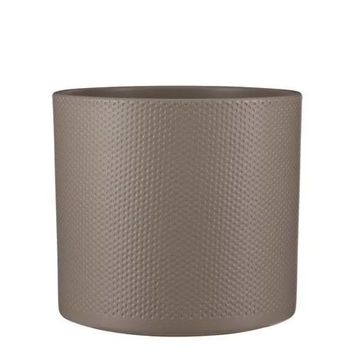 Era Pot Rond Taupe Relief - H26xd28cm