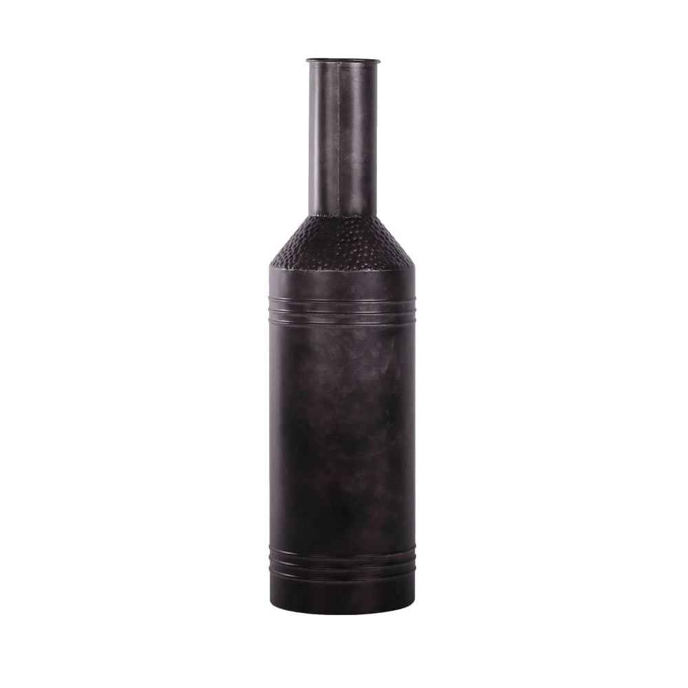 Fles Metaal Rustique Black - H 68 X D 18 Cm