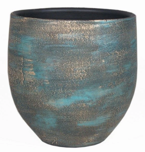 Floran Pot Madeira D34 H34cm Blauw Goud