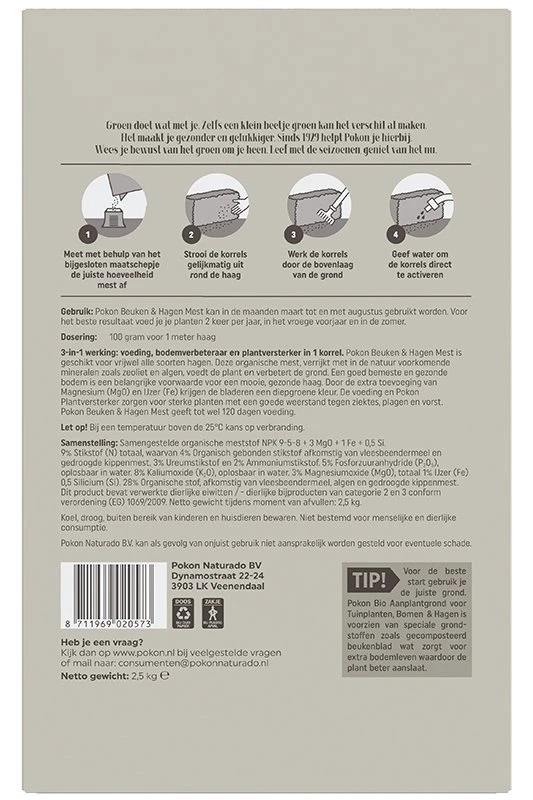Pokon Beuken & Hagen Mest 2,5kg - Afbeelding 2