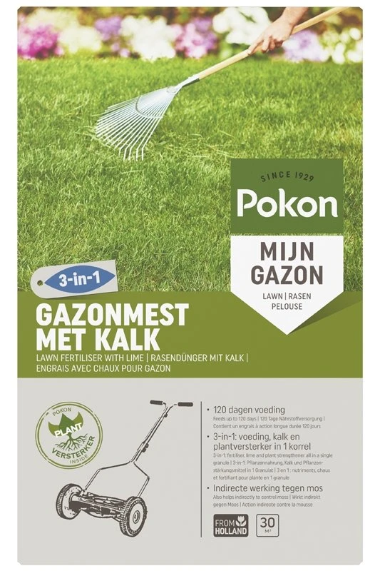 Pokon Gazonmest Met Kalk 2kg Voor 30m²