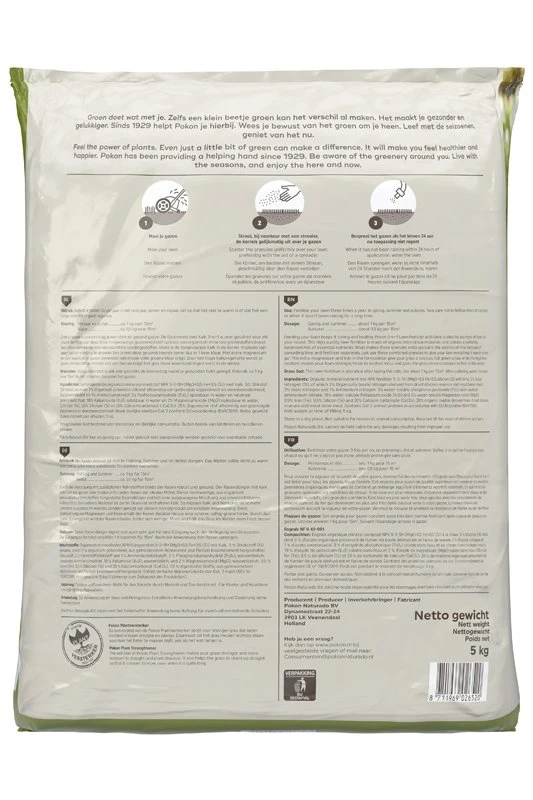 Pokon Gazonmest Met Kalk 5kg Voor 75m² - Afbeelding 2