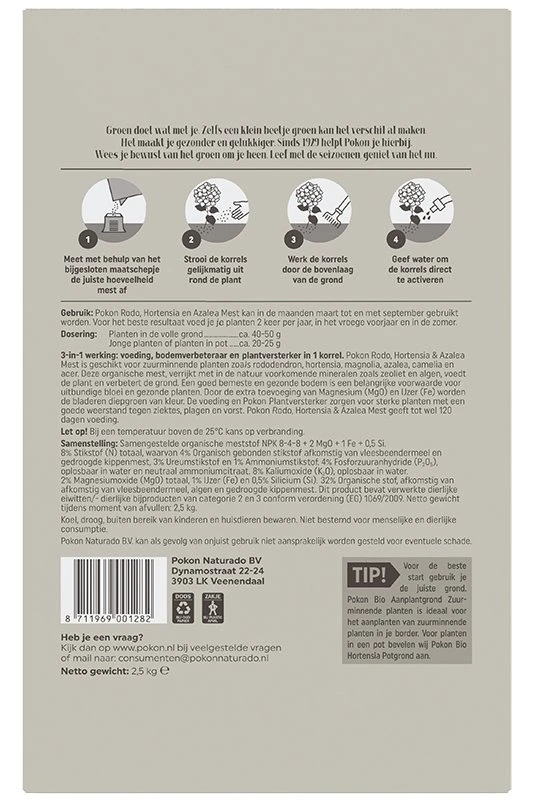 Pokon Rhododendron, Hortensia & Azalea Mest 2,5kg - Afbeelding 2