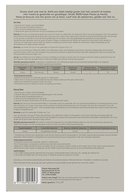 Pokon Mos En Onkruid Weg! 3-in-1 Voor 50m² - Afbeelding 2