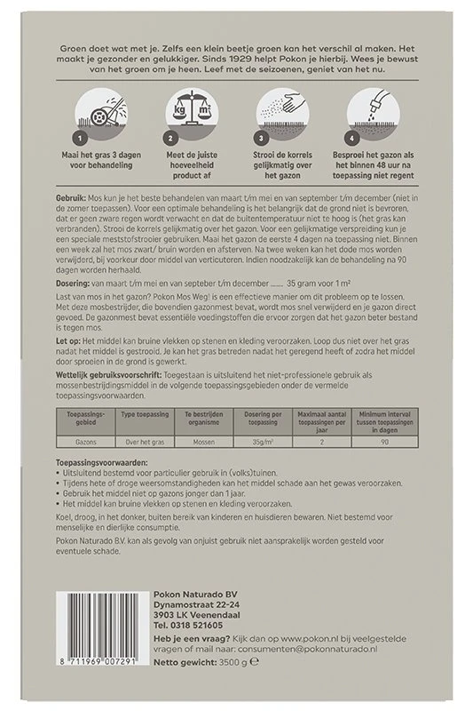 Pokon Mos Weg! 3,5kg Voor 100m² - Afbeelding 2