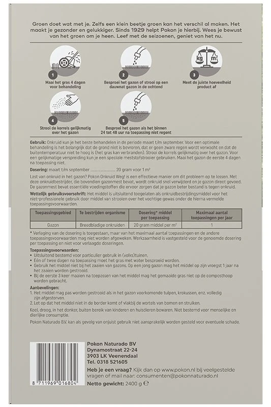 Pokon Onkruid Weg! 2,4kg Voor 120m² - Afbeelding 2