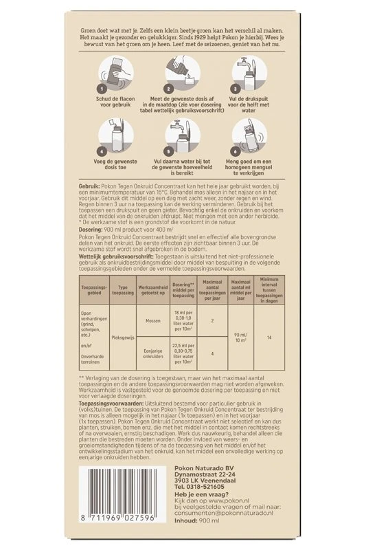 Pokon Tegen Onkruid Concentraat 900ml - Afbeelding 2