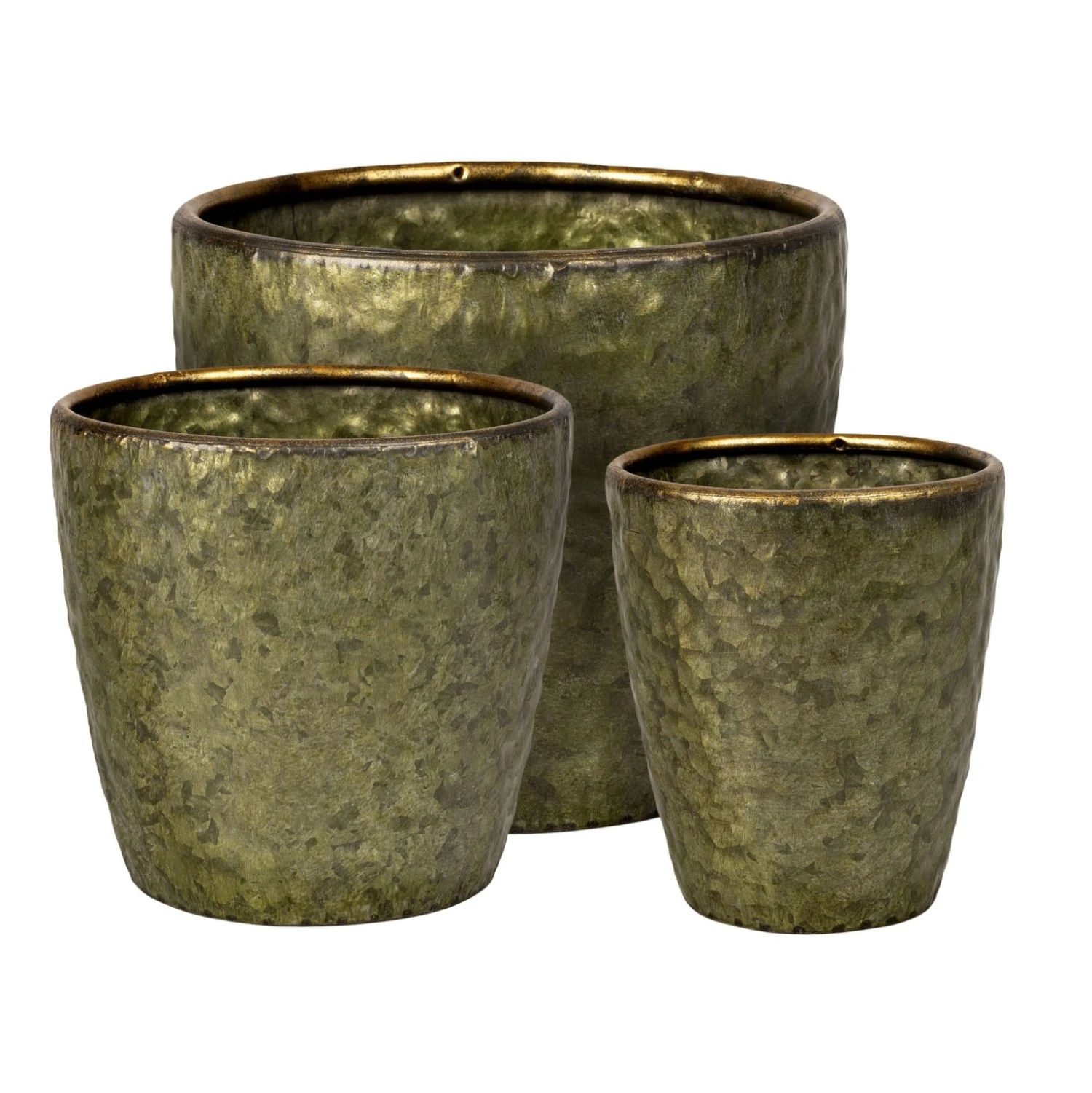 Pot Metaal Antique Gold (Incl. Liner) - Ø 19 X H 18 Cm - Afbeelding 2