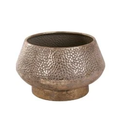 Pot Metaal White Gold - H 20,5 X D 32 Cm