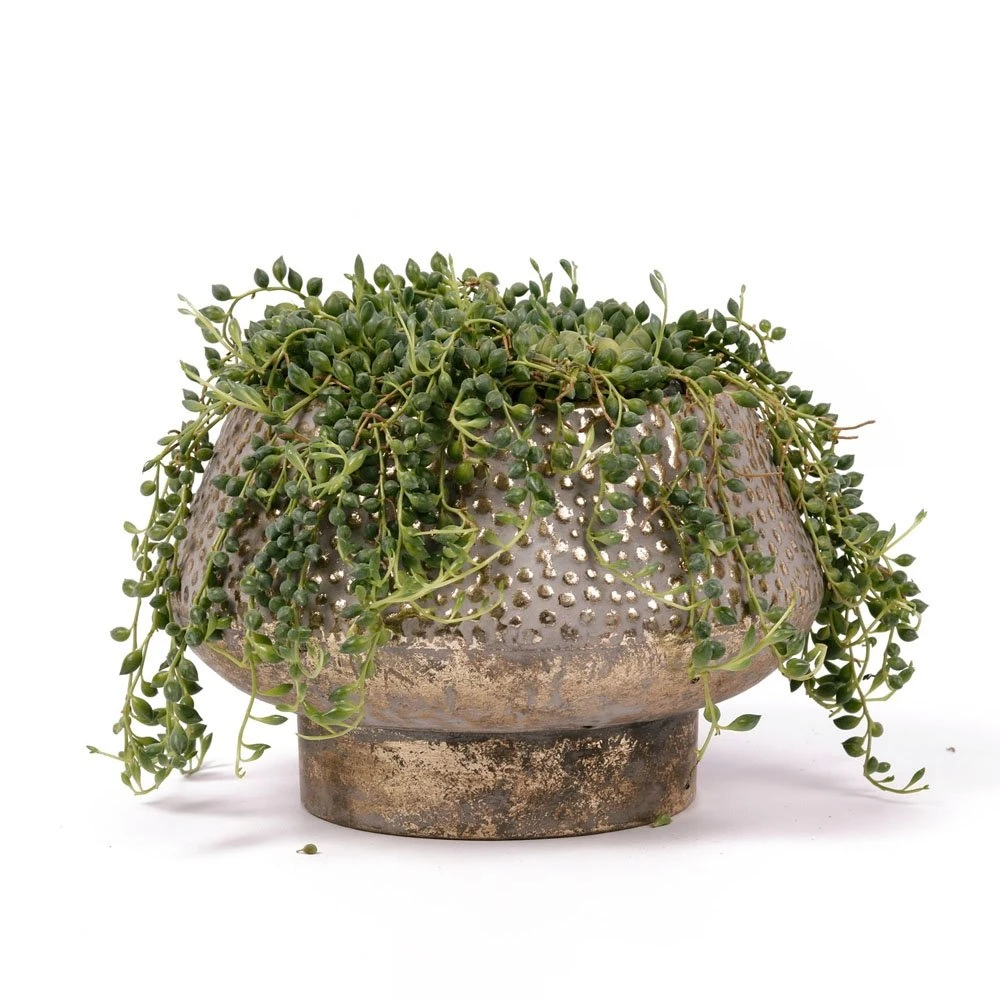 Pot Metaal White Gold - H 20,5 X D 32 Cm - Afbeelding 2