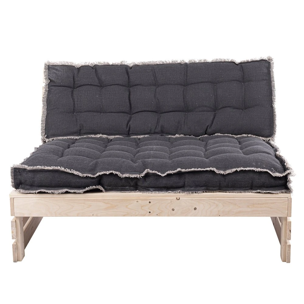 Palletkussen RAFFELED Dark Grey - 120 X 40 X 8 Cm - Afbeelding 2