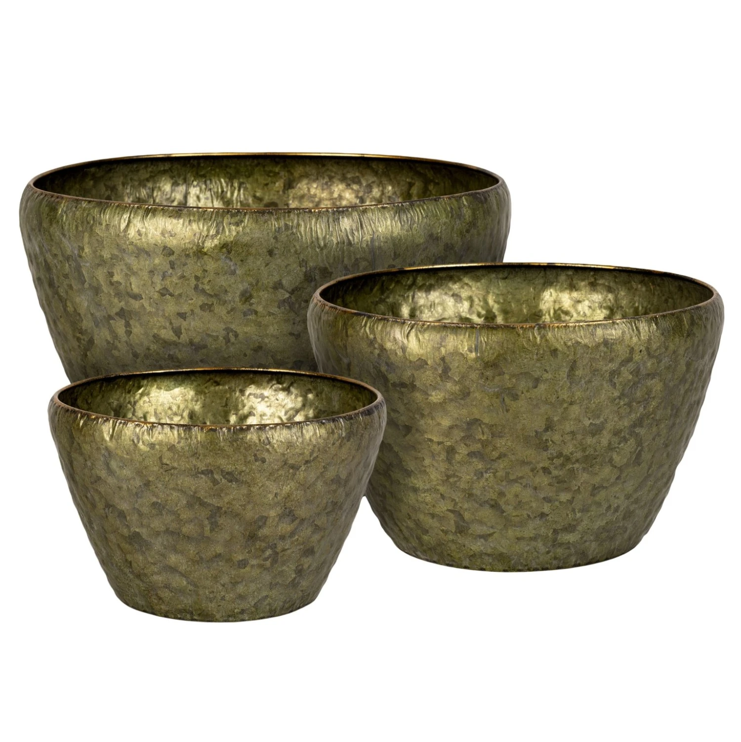 Schaal Metaal Antique Gold - Ø 28,5 X H 17 Cm - Afbeelding 2