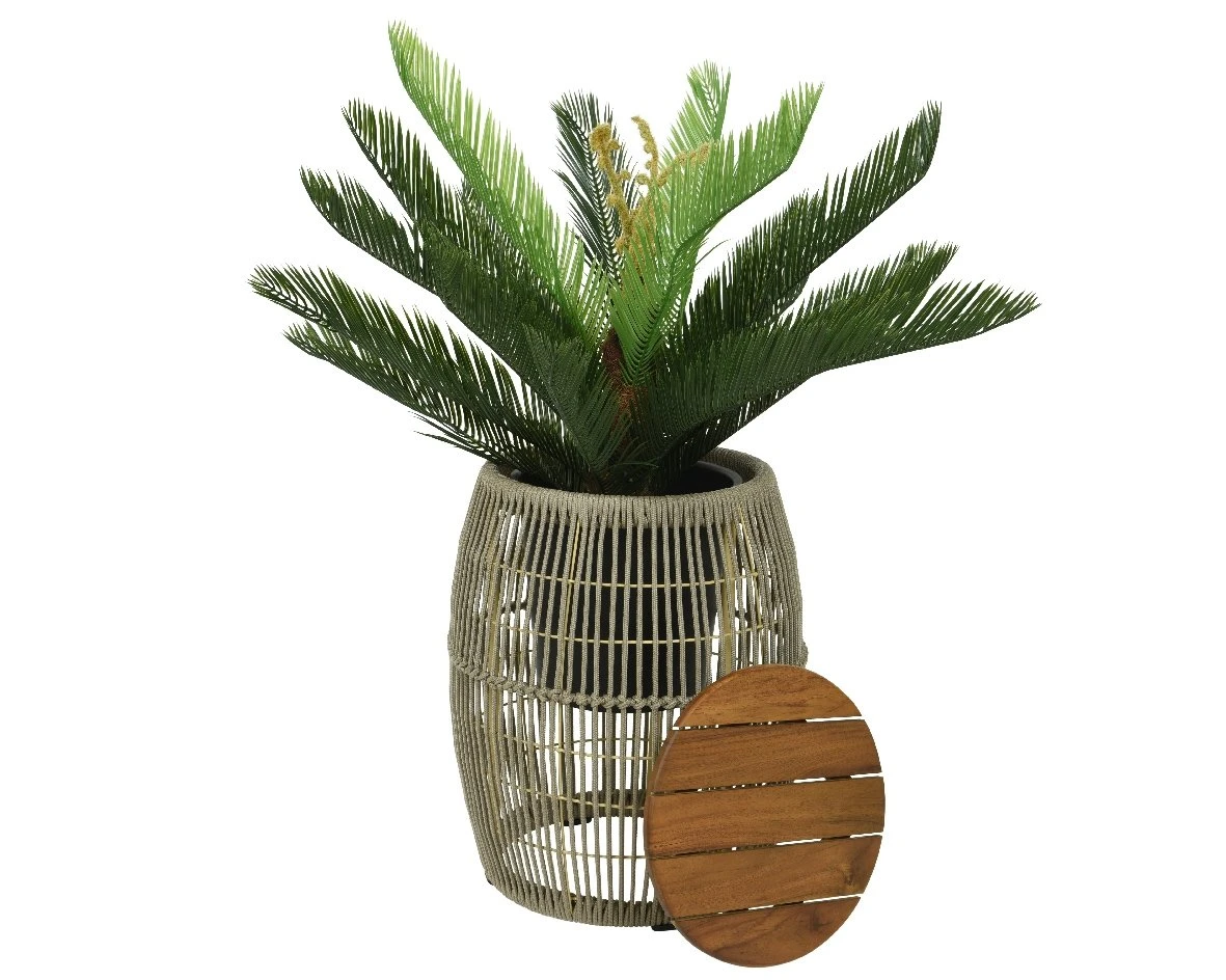 Seville Bijzet Tuintafel Beige - Ø 40 X H 49 Cm - Afbeelding 3