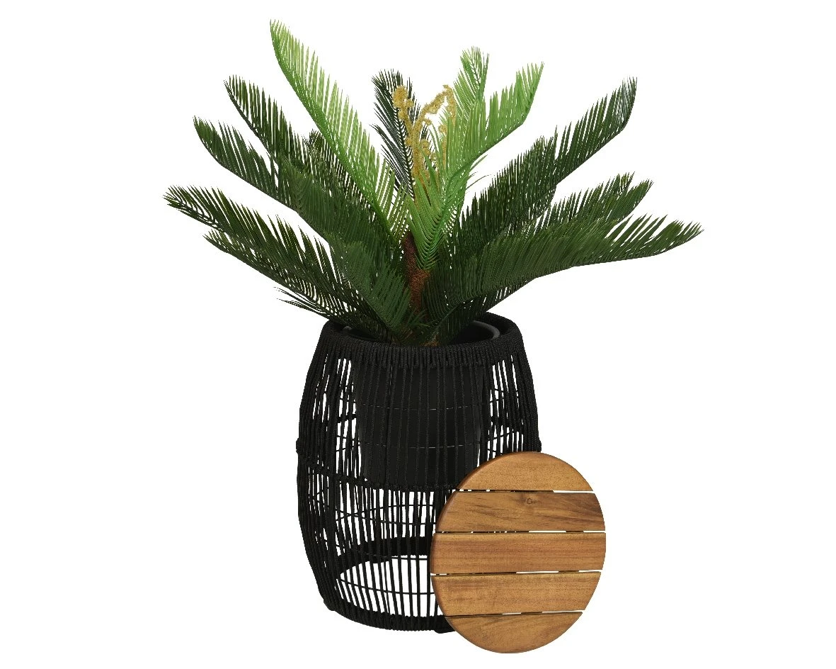 Seville Bijzet Tuintafel Zwart - Ø 40 X H 49 Cm - Afbeelding 3