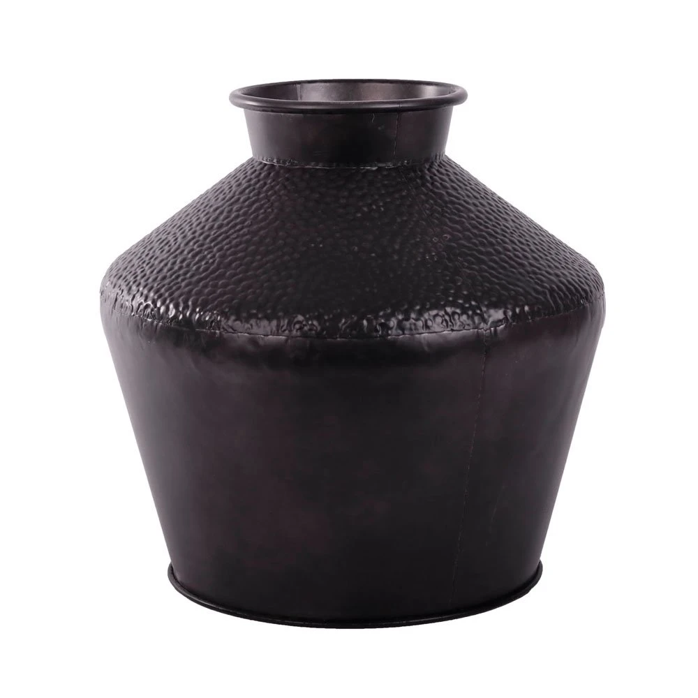 Vaas Metaal Rustique Black - H 39 X D 40 Cm