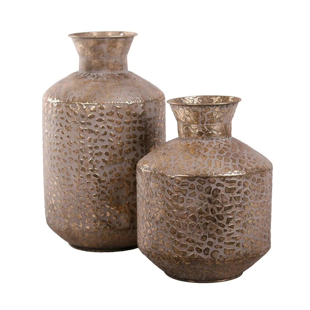 Vaas Metaal White Gold - H 44 X D 26 Cm - Afbeelding 2